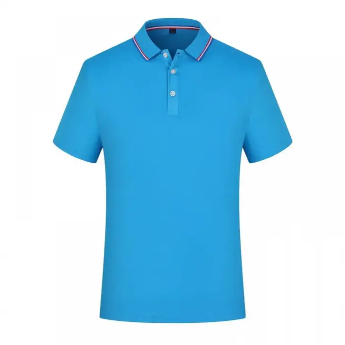 Polo uni pour hommes, col rayé, manches courtes, séchage rapide, respirant, décontracté, pour un usage quotidien, vêtements de travail