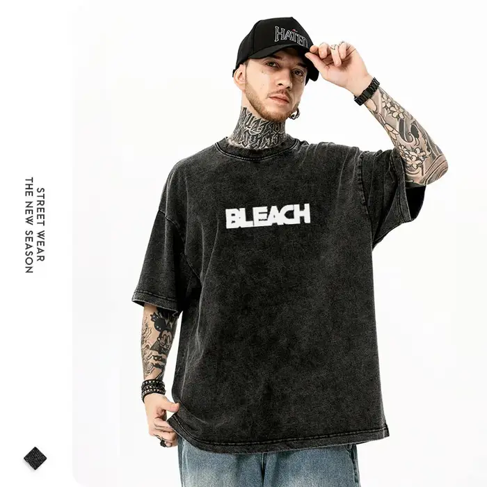 Anime B-Bleach t-shirts surdimensionné Vintage lavé Kurosaki Ichigo T-shirt Streetwear Manga Renji Zaraki Kenpachi hauts