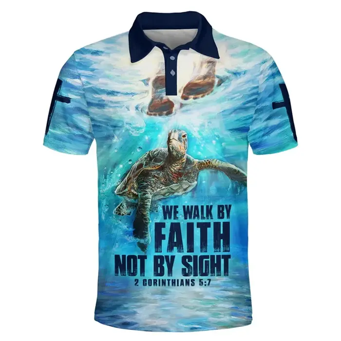 Polo Homme Imprimé 3D Fashion Jesus Motif Croix Coupe Oversize Manches Courtes Unisexe Décontracté Col Boutonné Hauts Vêtements de Golf