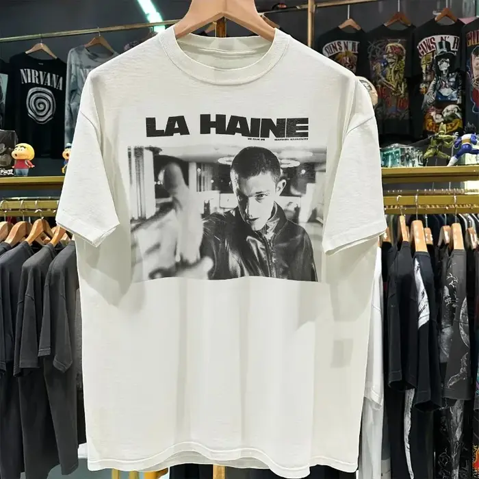 T-shirt à motif de film gangster rétro des années 80 et 90 pour hommes