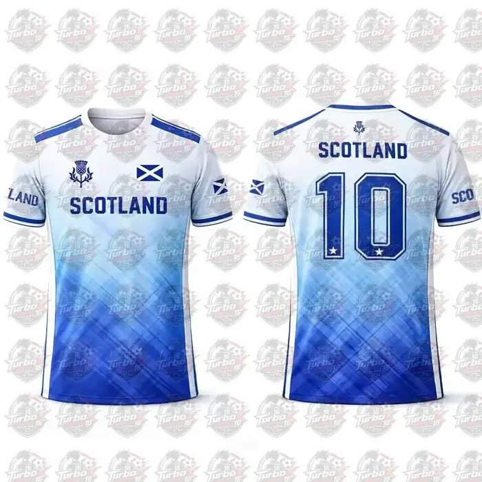 T-shirt imprimé drapeau écossais 2026 – Maillot de football respirant et à séchage rapide pour homme – Tenue d'entraînement quotidienne – Cadeau pour supporter