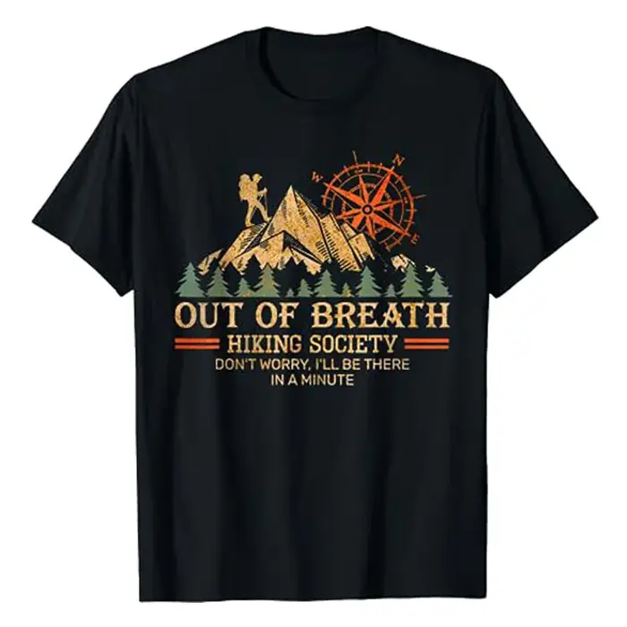 T-shirt de randonnée hors du souffle, T-shirt amusant, Amoureux de la montagne, Camping, Tenue graph