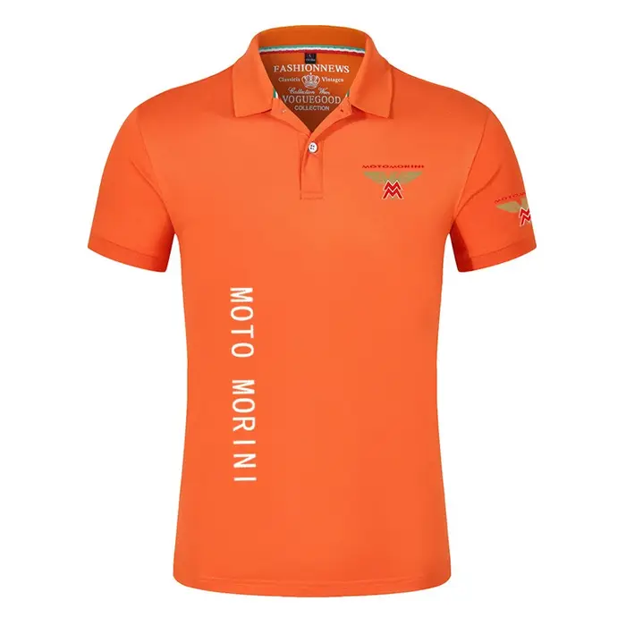 2024 Moto Morini nouveaux hommes mode impression été manches courtes couleur unie classique décontracté mince ordinaire Polo hauts