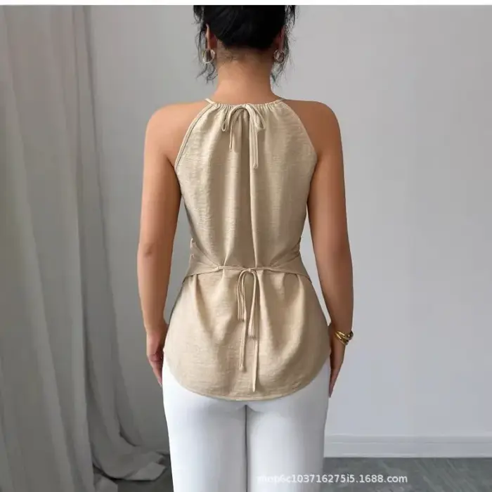 Chemisier décontracté pour femme à col halter