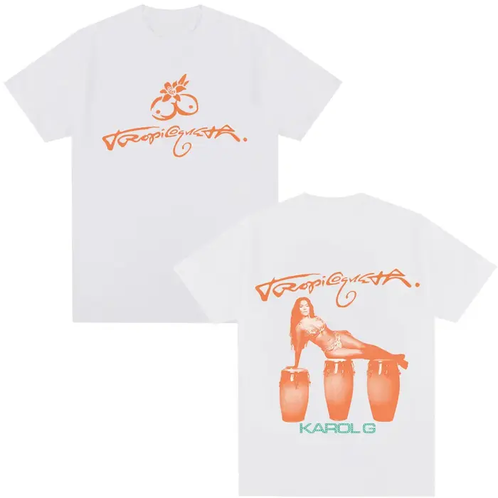 Karol G Tropicoqueta 2025 nouvel Album T-shirt hommes femmes vêtements Pop musique T-shirts décontracté coton à manches