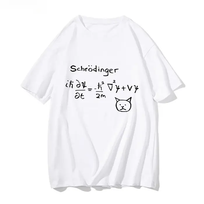 Drôle Schrodinger's Cat Quantum Mechanics T-shirts mode Manga bande dessinée hommes formule beaux