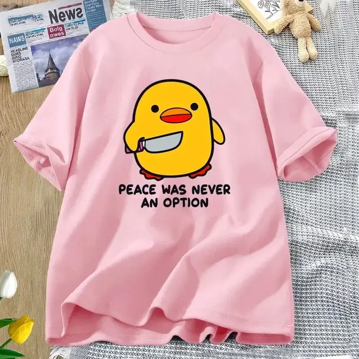 La paix n'a jamais une Option t-shirt Animal mignon drôle oie graphique t-shirts été décontracté à m