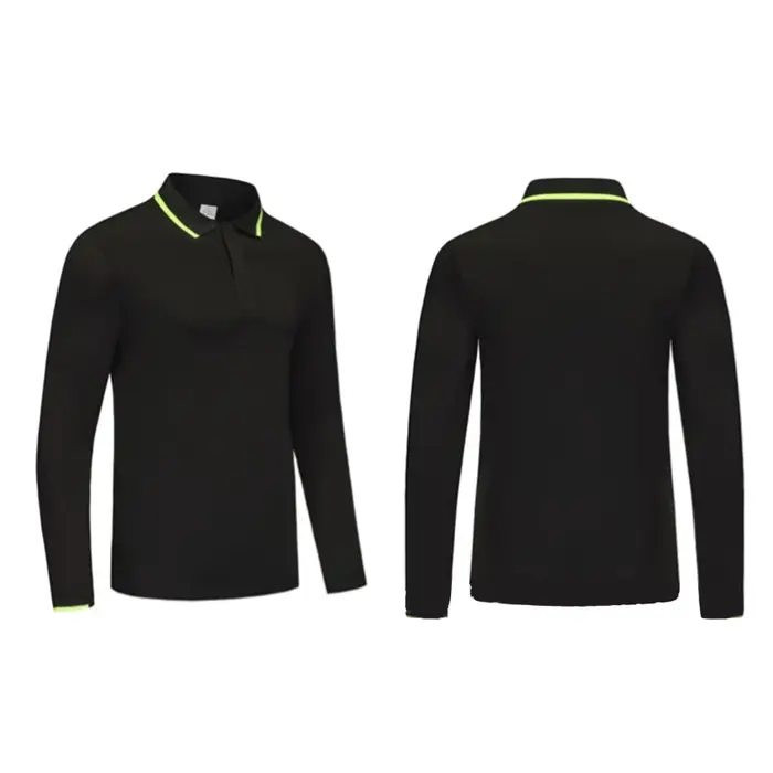 Polo de golf pour hommes pour le printemps et l'automne - Haut à manches longues extensible et à séchage rapide