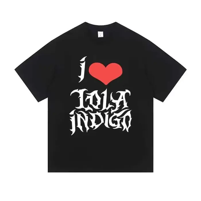 T-shirt I Love Lola Indigo pour femmes et hommes, imprimé lettres gothiques, pour fans de la chanteu