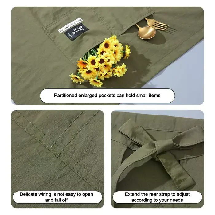 Tablier une pièce en toile pour femme pour cuisine et serveuse