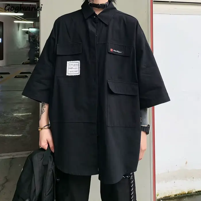 Chemises noires à manches courtes pour femmes, Streetwear Hip-Hop, Cool, Décontracté, Coréen, Chic,