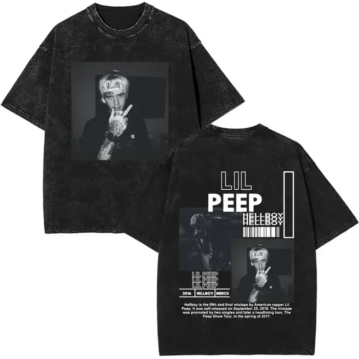 Lavé Vintage rappeur Lil Peep Album de musique 2025 T-shirts hommes femmes mode Hip Hop rétro