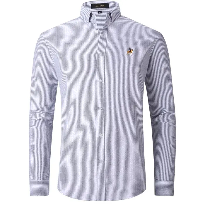 Nouvelle chemise boutonnée en tissu Oxford haut de gamme pour homme