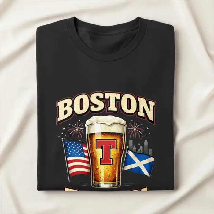 T-shirt de football Écosse Boston T-Party 2026 – T-shirts amusants à l'effigie de la bière écossaise – Hauts pour fans