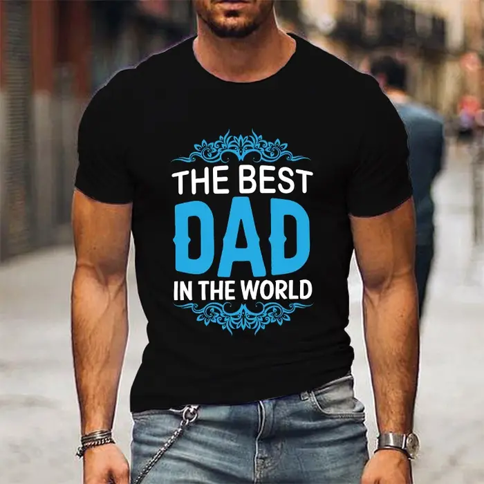 Chaud le meilleur papa du monde fête des pères graphique à manches courtes T-Shirts pour hommes chemises T-Shirt ample