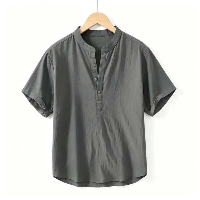 Chemise en coton et lin pour hommes