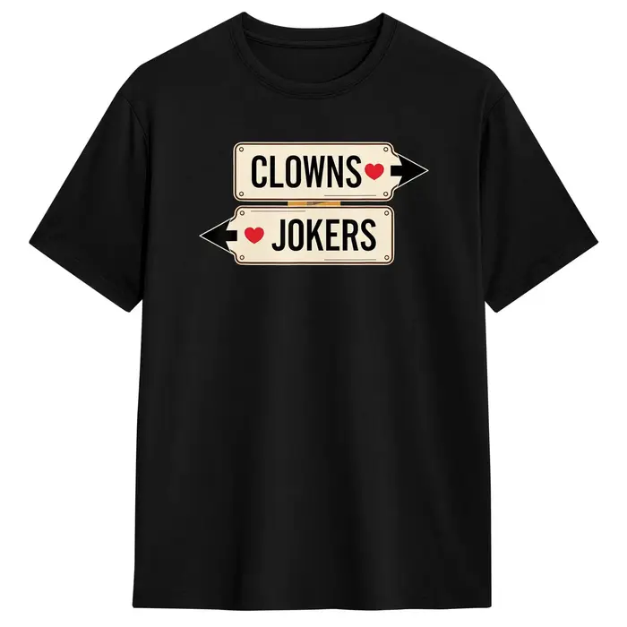 T-shirt en coton vintage « Direction Clowns à gauche