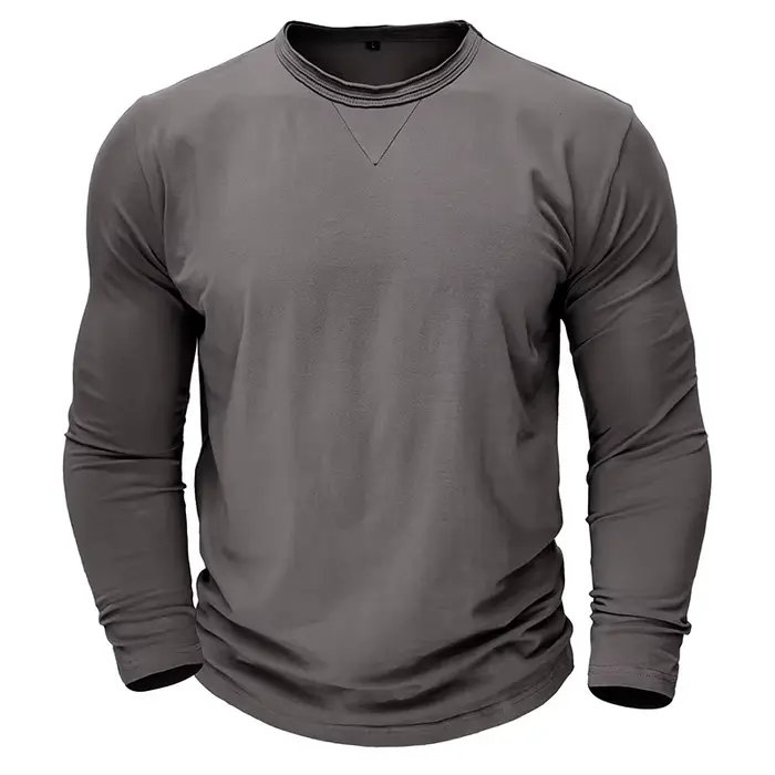 T-shirts à manches longues et col rond pour hommes