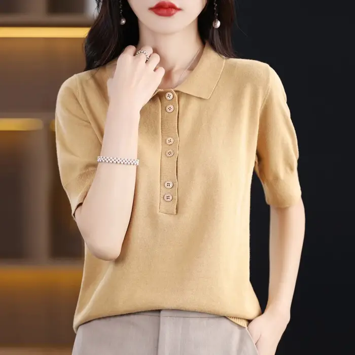 Pull à manches courtes pour femmes