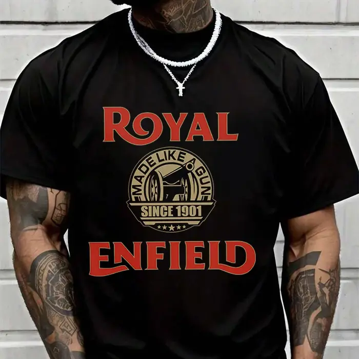 T-shirt de moto Royal Enfield pour motards, hommes et femmes, mode décontractée, col rond, haute qua