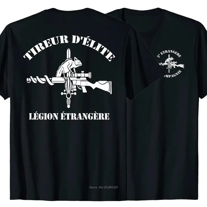 T-shirt de tireur des forces spéciales de la Légion étrangère française. Été coton à manches courtes