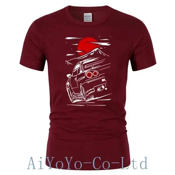T-shirt japonais Skyline GTR 34 pour homme, 100% coton, Haruna Jdm, Sportcar, Nissan, Fast Car, FF11