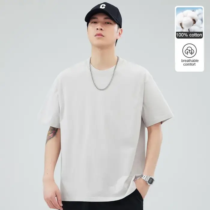 Homme t-shirts 100% coton de haute qualité nouvelle marque d'été hauts classique plaine col rond manches courtes décontracté mode hommes vêtements