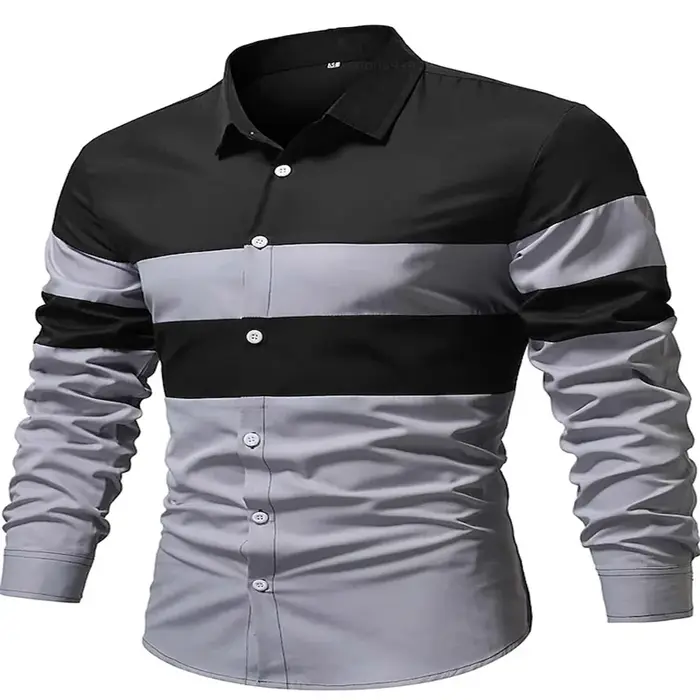 Chemise d'été à boutons pour hommes, mode décontractée, Colorblock, vêtements de vacances de rue, ro