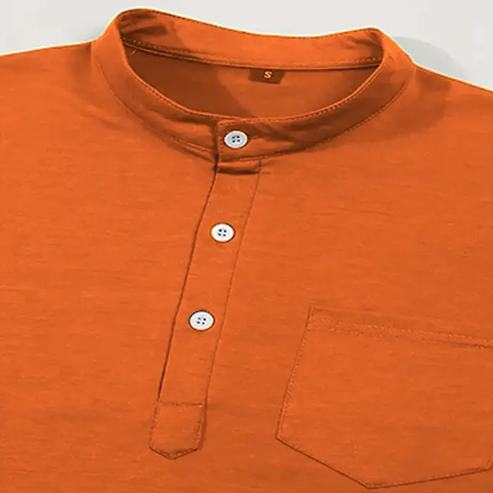 Polo Henley pour homme à manches courtes