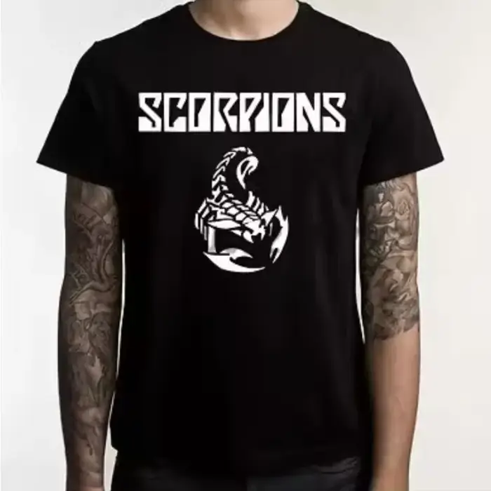 T-shirt Scorpions Hard Rock pour hommes, en coton noir, à la mode, pour l'été, nouveaux hauts en cot