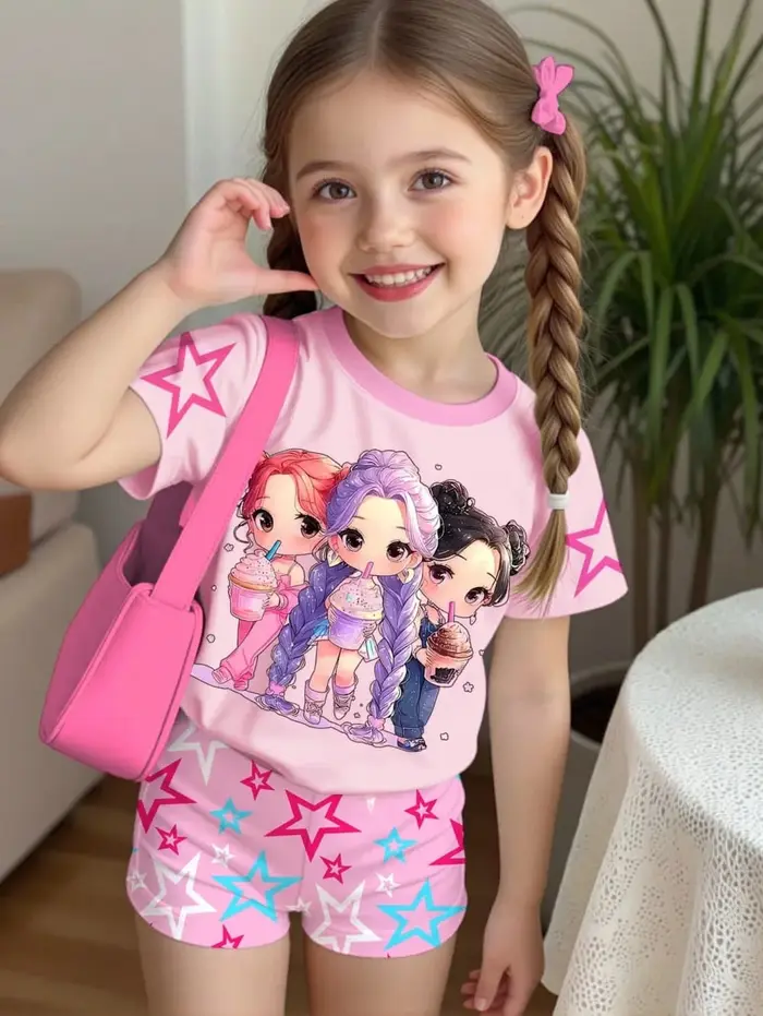 Ensemble de t-shirts K-Pop pour filles