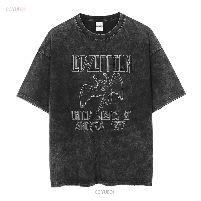 Led_Zep pelin 1977 US TOUR t-shirt Vintage pour drôle noir manches longues ou courtes