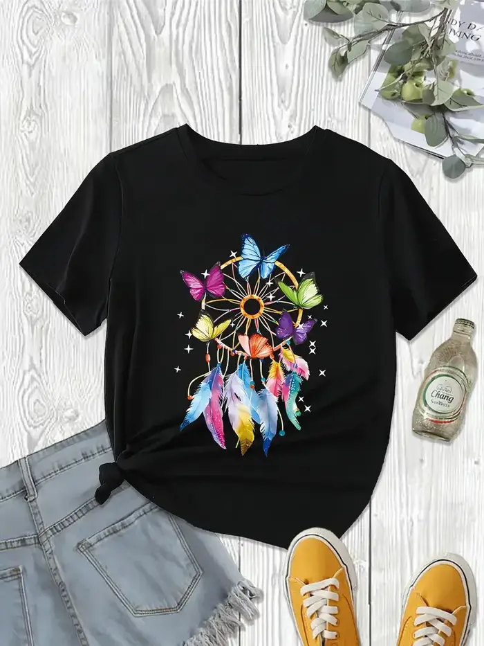 T-shirt imprimé graphique papillon