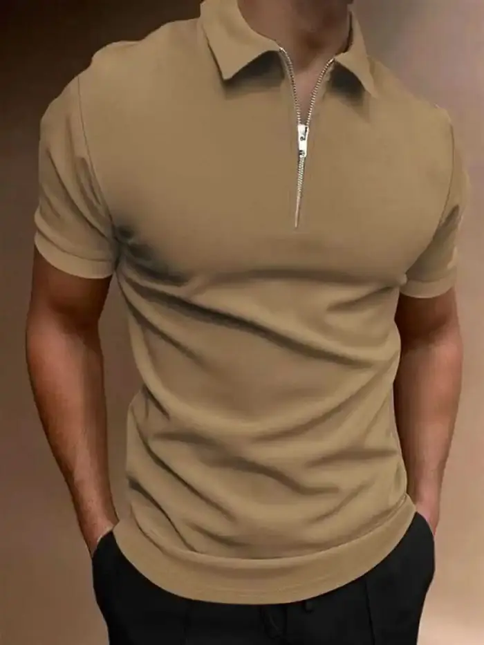 Polo pour hommes, couleur unie