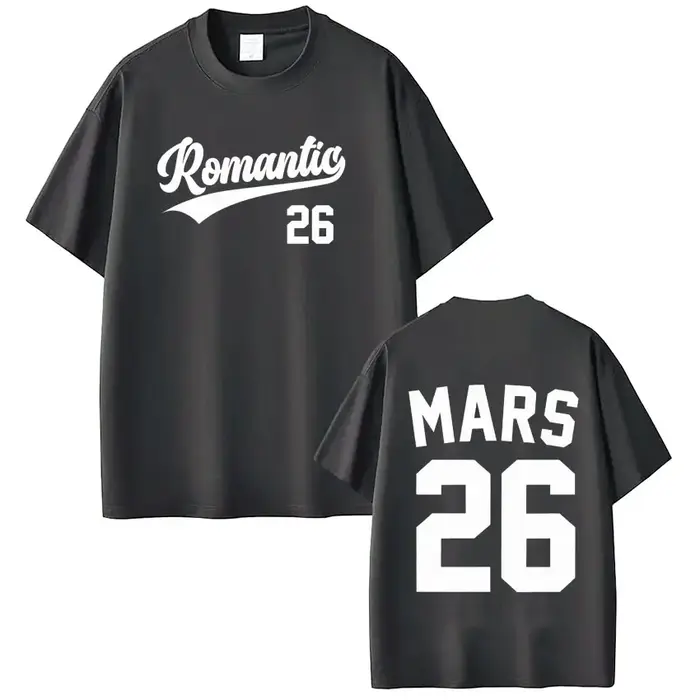Bruno Mars The Romantic Tour 2026 T-shirt imprimé pour hommes et femmes