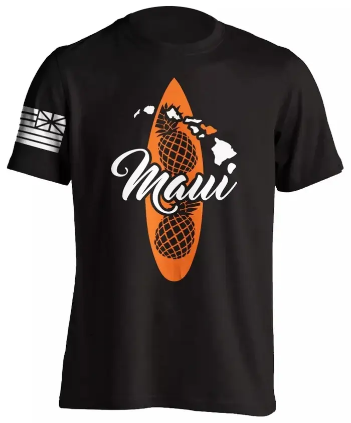 T-shirt 100 % coton à imprimé surf hawaïen pour l'été
