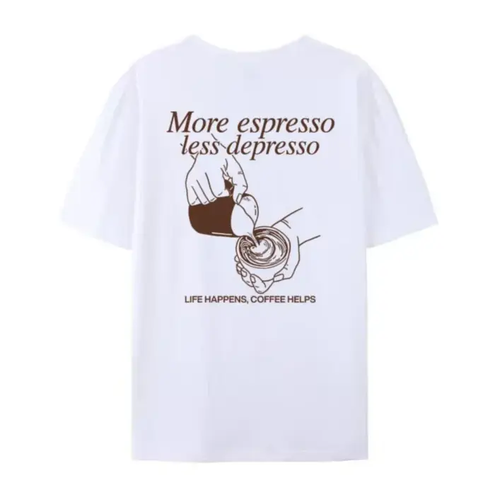 Plus expresso drôle café T-Shirts mignon Barista graphique t-shirt ample mode Streetwear haut femmes hommes rétro