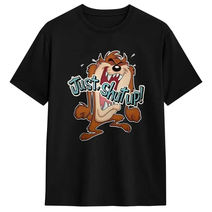 T-shirt en coton fantaisie Spaces Jams Just Shout up Tazs pour hommes et femmes, col rond, manches c