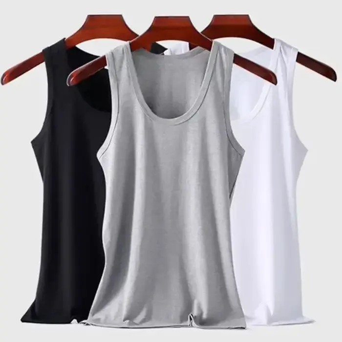 100% pur coton blanc gris noir hommes débardeurs été grande taille Singlets Fitness