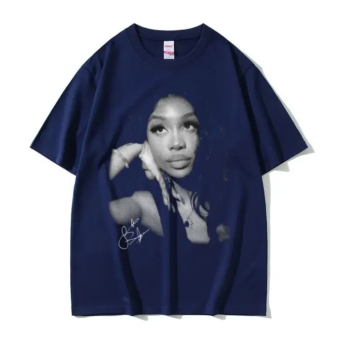 Rappeur SZA visage graphique T-shirt hommes femmes vêtements Hip Hop mode surdimensionné T-shirts