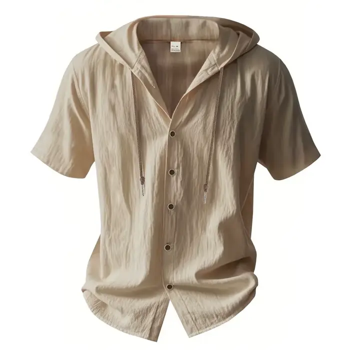 Chemise en coton et lin pour hommes