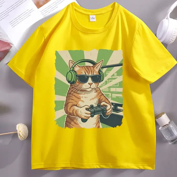 Gamer chat T-Shirt jeu vidéo