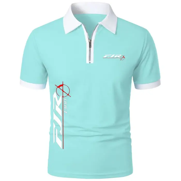 Polos FJR 1300 moto fermeture éclair revers hauts t-shirt Simple confortable léger à manches courtes