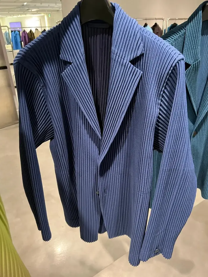 Veste plissée Miyake pour homme, nouvelle collection printemps 2026, manteau à manches longues, col rabattu, coupe ample décontractée, style japonais, haut oversize
