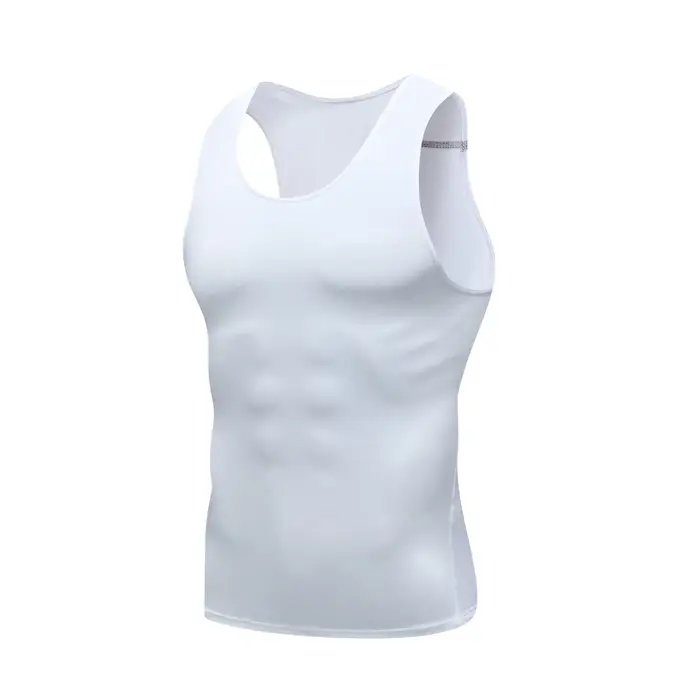 Débardeur de compression pour homme, sans manches, séchage rapide, imprimé, pour la gym, le fitness,