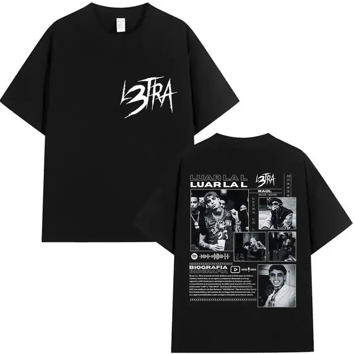 Rappeur Lune La L L3tra Album 2025 T-shirt graphique homme Hip Hop gothique manches courtes coton