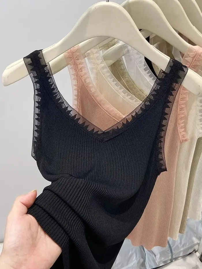 Maillot de corps tricoté fin pour femmes