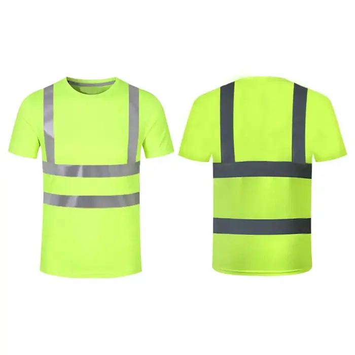 T-shirt réfléchissant extérieur Fluorescent haute visibilité sécurité travail chemise respirant