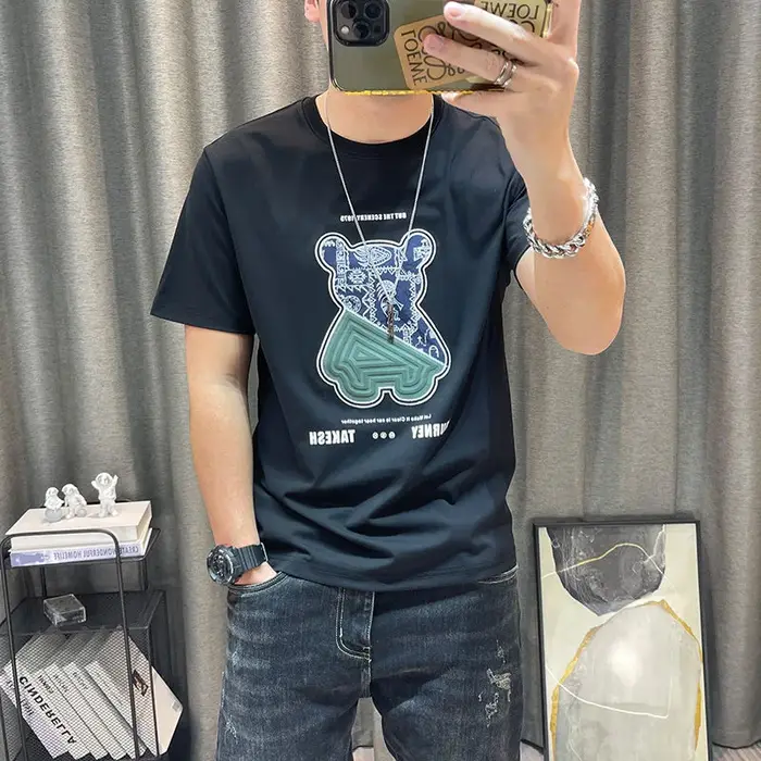 Top T-shirt imprimé Alphabet pour homme, Streetwear, mode, Cool, uni, coton Xl