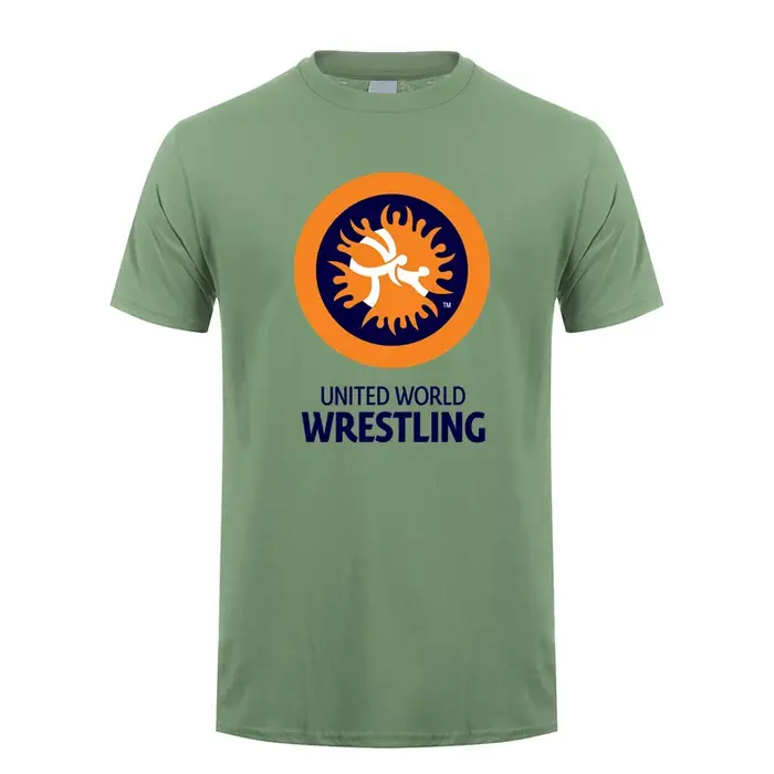 United World Wrestling T-shirt été hommes à manches courtes coton Cool UWW